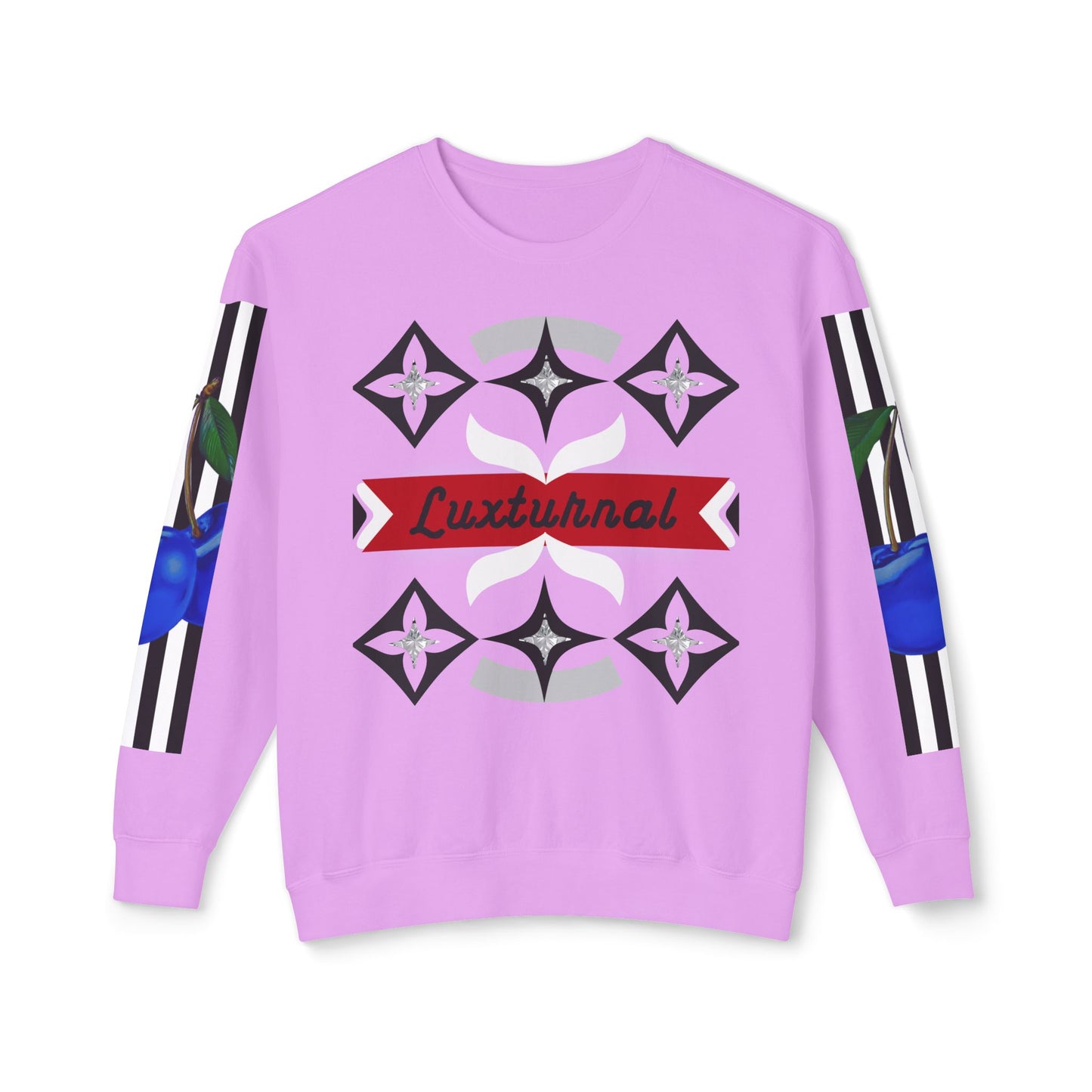 Luxturnal Posh© Deluxe American Made Comfort Relaxed Premium Cotton Lightweight Crewneck Sweatshirt Unisex In Paparazzi