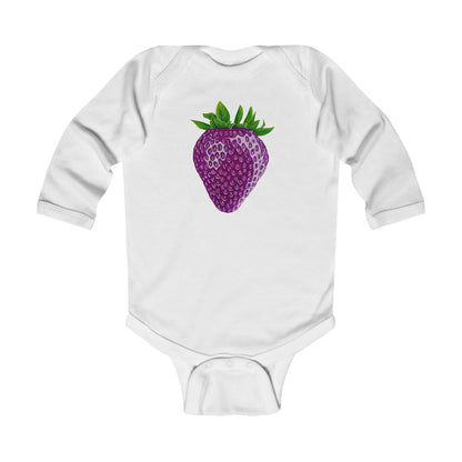 Concord Strawberry© Super Soft Infant Long Sleeve Bodysuit 100% Deluxe Premium Cotton From American Boutique