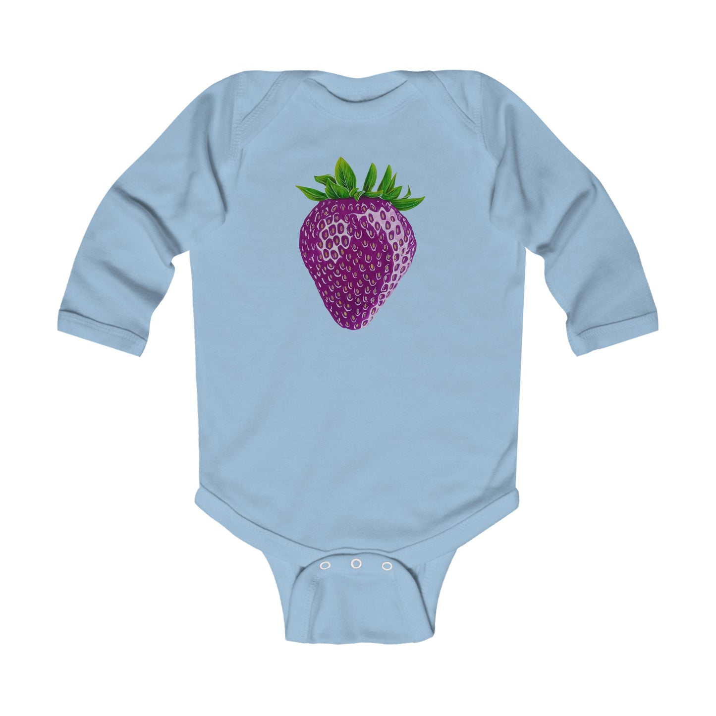 Concord Strawberry© Super Soft Infant Long Sleeve Bodysuit 100% Deluxe Premium Cotton From American Boutique