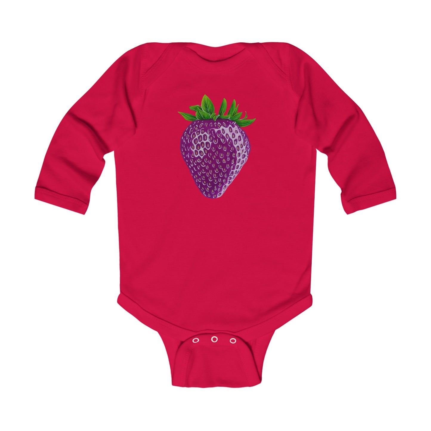 Concord Strawberry© Super Soft Infant Long Sleeve Bodysuit 100% Deluxe Premium Cotton From American Boutique