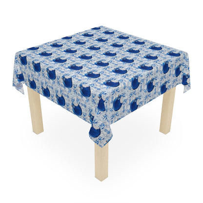 Apple Blue© Limited Edition Pop Deluxe Design Posh Soft And Light Tablecloth Dutch Apple Celebration Blue/White