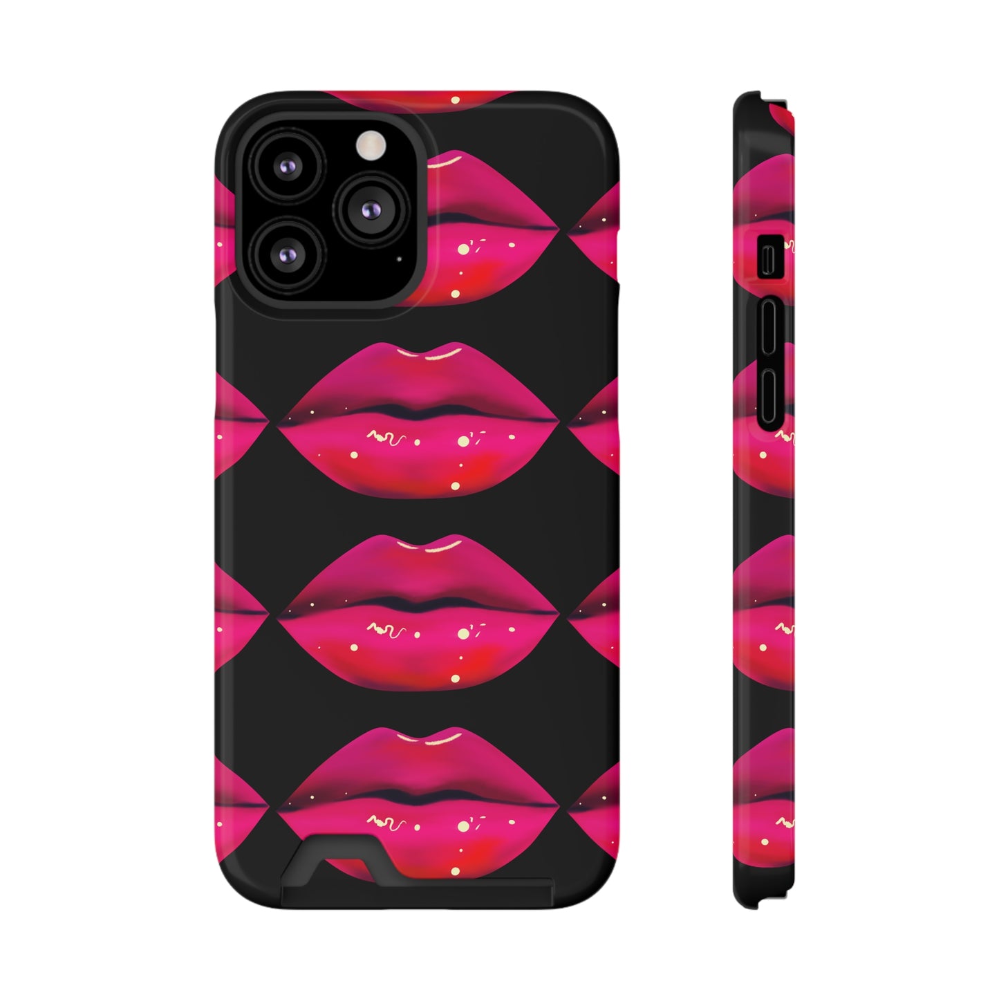 Lip Drip© Limited Edition Slim Lightweight DuraFlex© Safe Impact Resistant Phone Case With Card Holder Compatible with iPhone 13, and Samsung Galaxy S21, S22 models