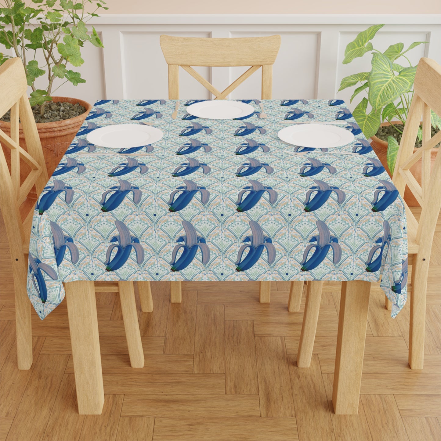 Banana Blue© Limited Edition Pop Deluxe Design Posh Soft And Light Tablecloth In European Garden Green/Yellow/Blue