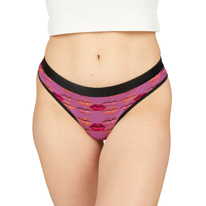 Lip Drip© Super Soft Euro Deluxe Everyday All Day Active Comfort Women's Thong In Kiss Me Forever