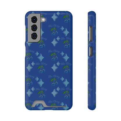 Blue Cherry© Limited Edition Slim Lightweight DuraFlex© Safe Impact Resistant Phone Case With Card Holder Compatible with iPhone 13, and Samsung Galaxy S21, S22 models