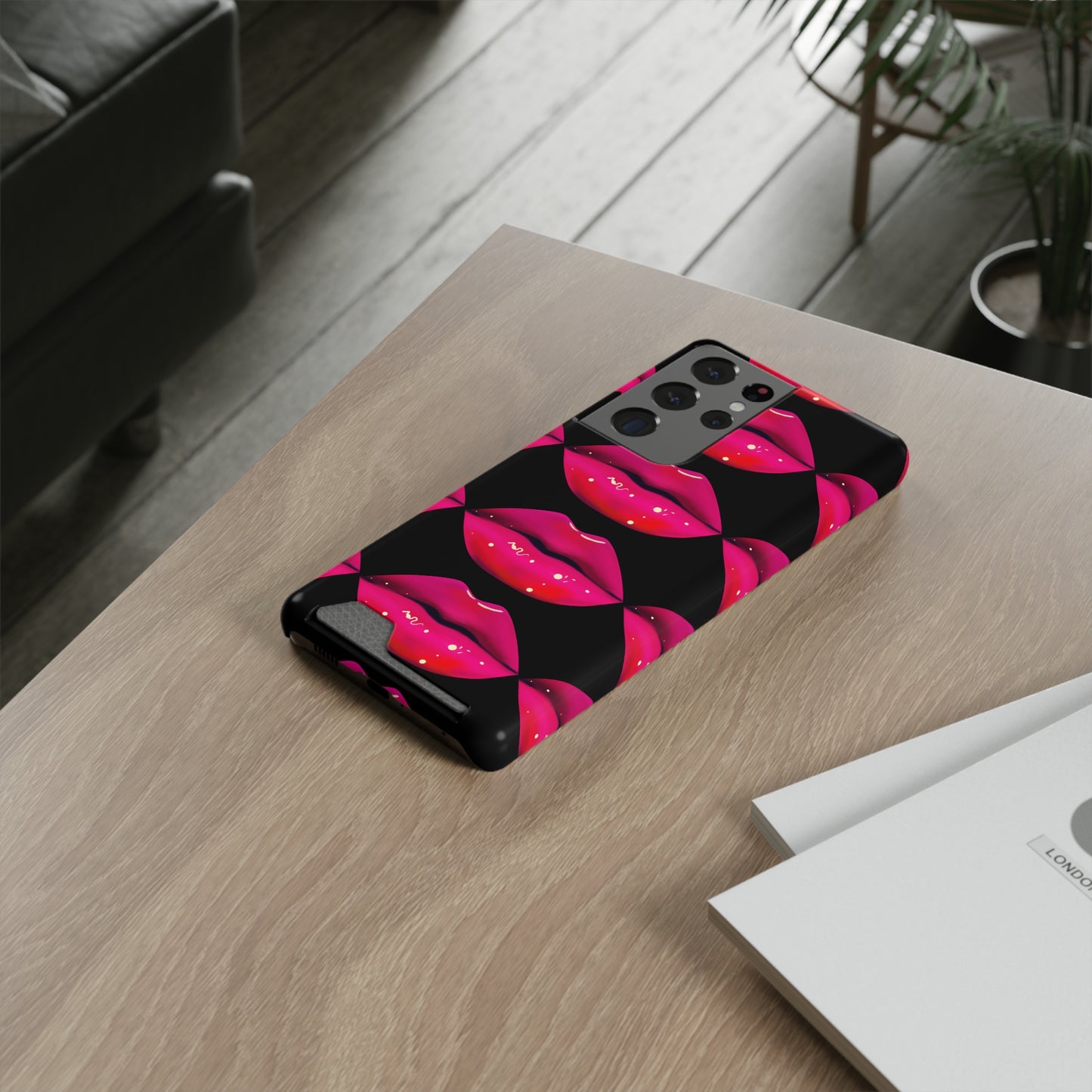 Lip Drip© Limited Edition Slim Lightweight DuraFlex© Safe Impact Resistant Phone Case With Card Holder Compatible with iPhone 13, and Samsung Galaxy S21, S22 models