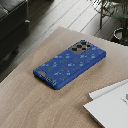 Blue Cherry© Limited Edition Slim Lightweight DuraFlex© Safe Impact Resistant Phone Case With Card Holder Compatible with iPhone 13, and Samsung Galaxy S21, S22 models