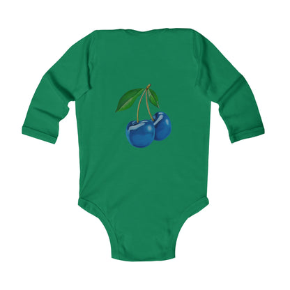 Blue Cherry© Super Soft Infant Long Sleeve Bodysuit 100% Deluxe Premium Cotton From American Boutique