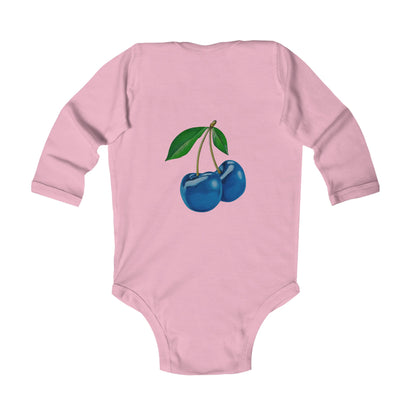 Blue Cherry© Super Soft Infant Long Sleeve Bodysuit 100% Deluxe Premium Cotton From American Boutique