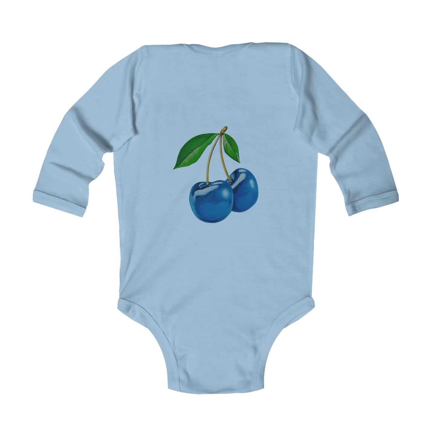 Blue Cherry© Super Soft Infant Long Sleeve Bodysuit 100% Deluxe Premium Cotton From American Boutique