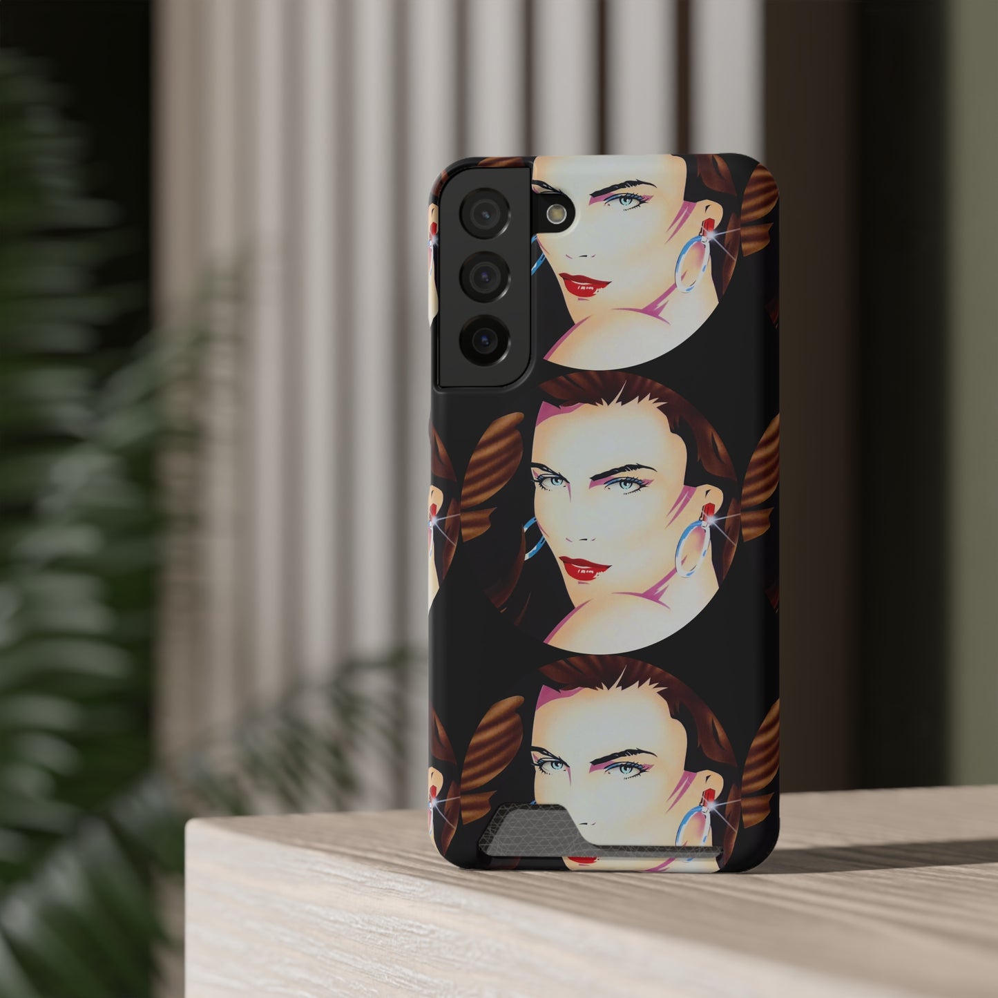 Lady Print© Limited Edition Slim Lightweight DuraFlex© Safe Impact Resistant Phone Case With Card Holder Compatible with iPhone 13, and Samsung Galaxy S21, S22 models