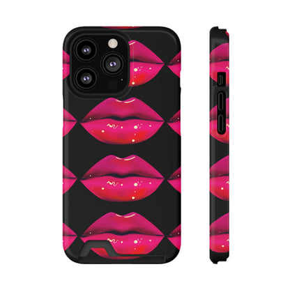 Lip Drip© Limited Edition Slim Lightweight DuraFlex© Safe Impact Resistant Phone Case With Card Holder Compatible with iPhone 13, and Samsung Galaxy S21, S22 models