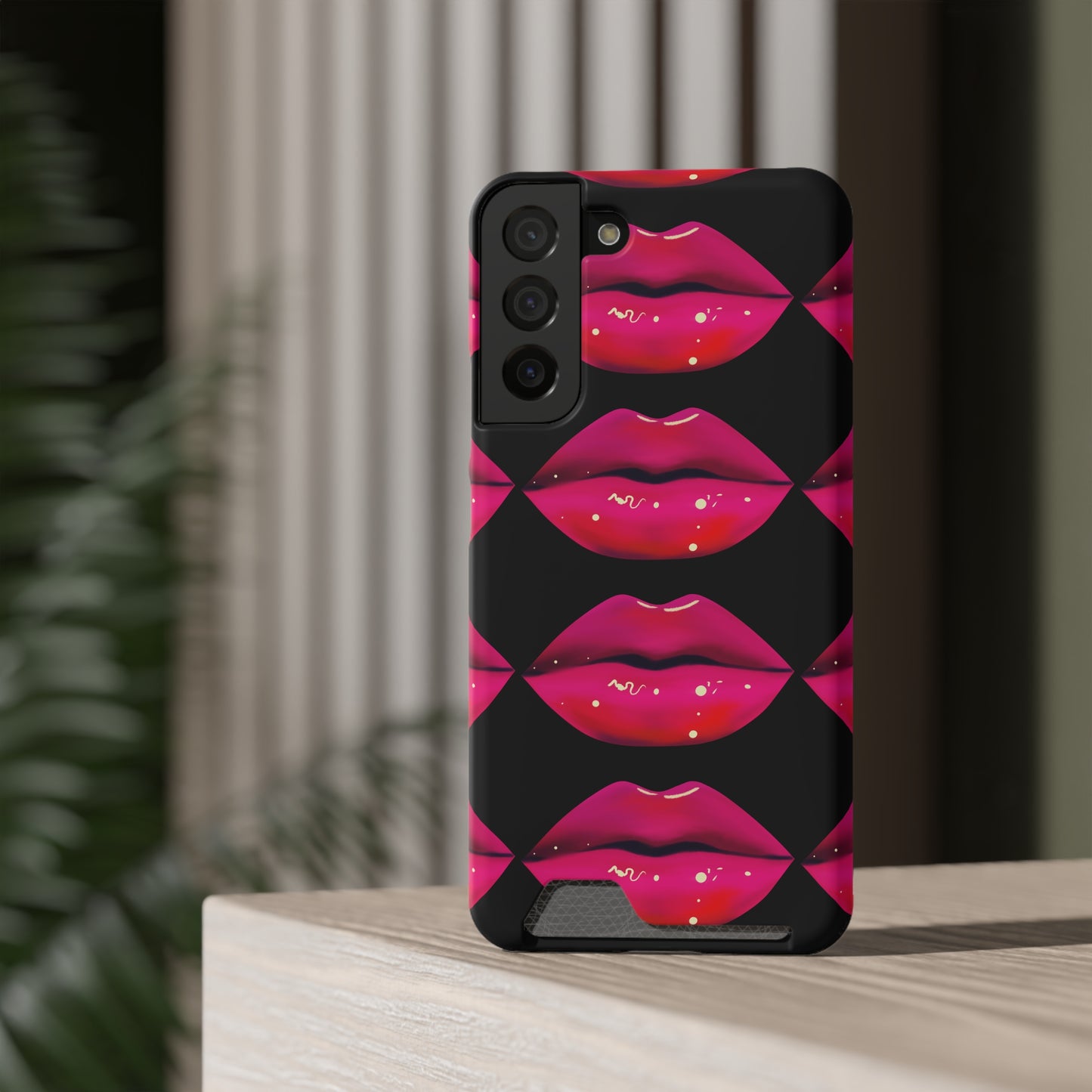 Lip Drip© Limited Edition Slim Lightweight DuraFlex© Safe Impact Resistant Phone Case With Card Holder Compatible with iPhone 13, and Samsung Galaxy S21, S22 models