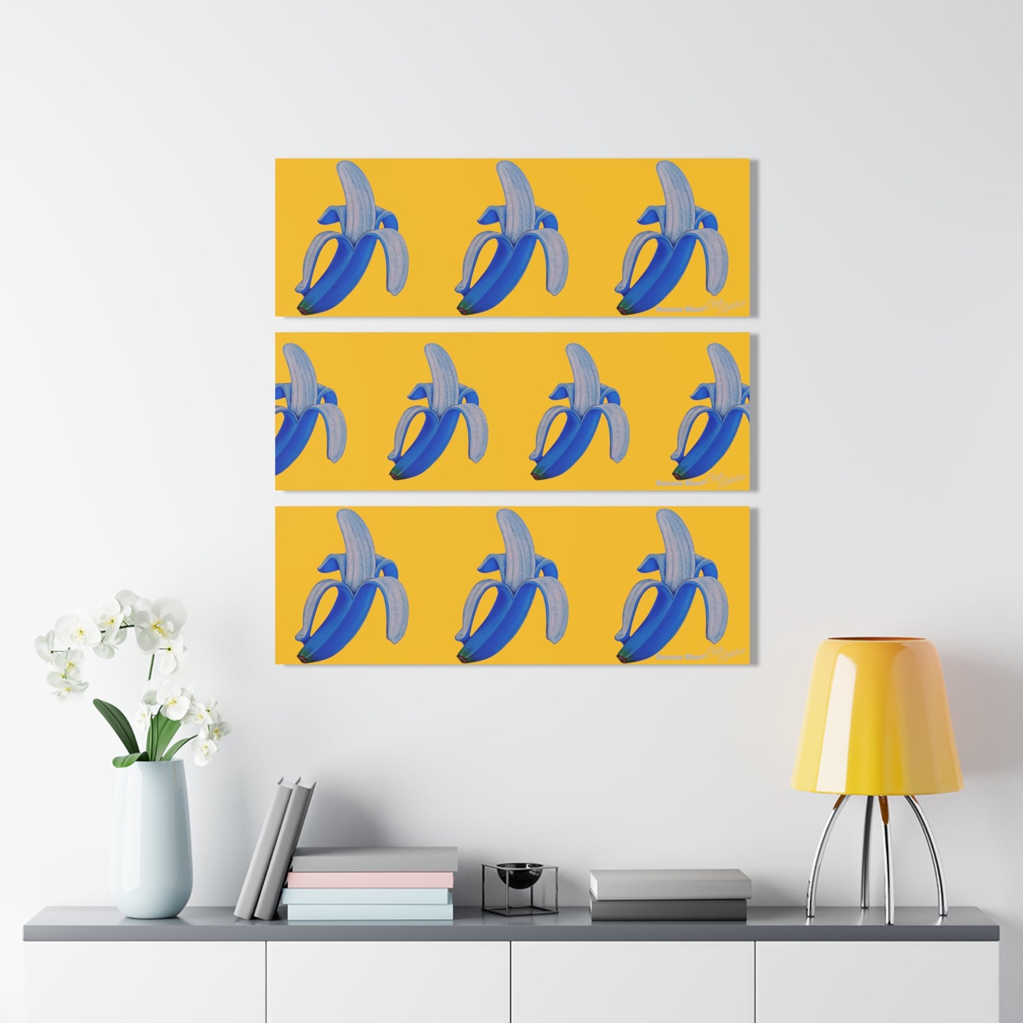 Banana Blue© By Artist Gib Robbie Iconic Acrylic Prints (Triptych) SUPPORTS LOCAL ARTIST DIRECTLY