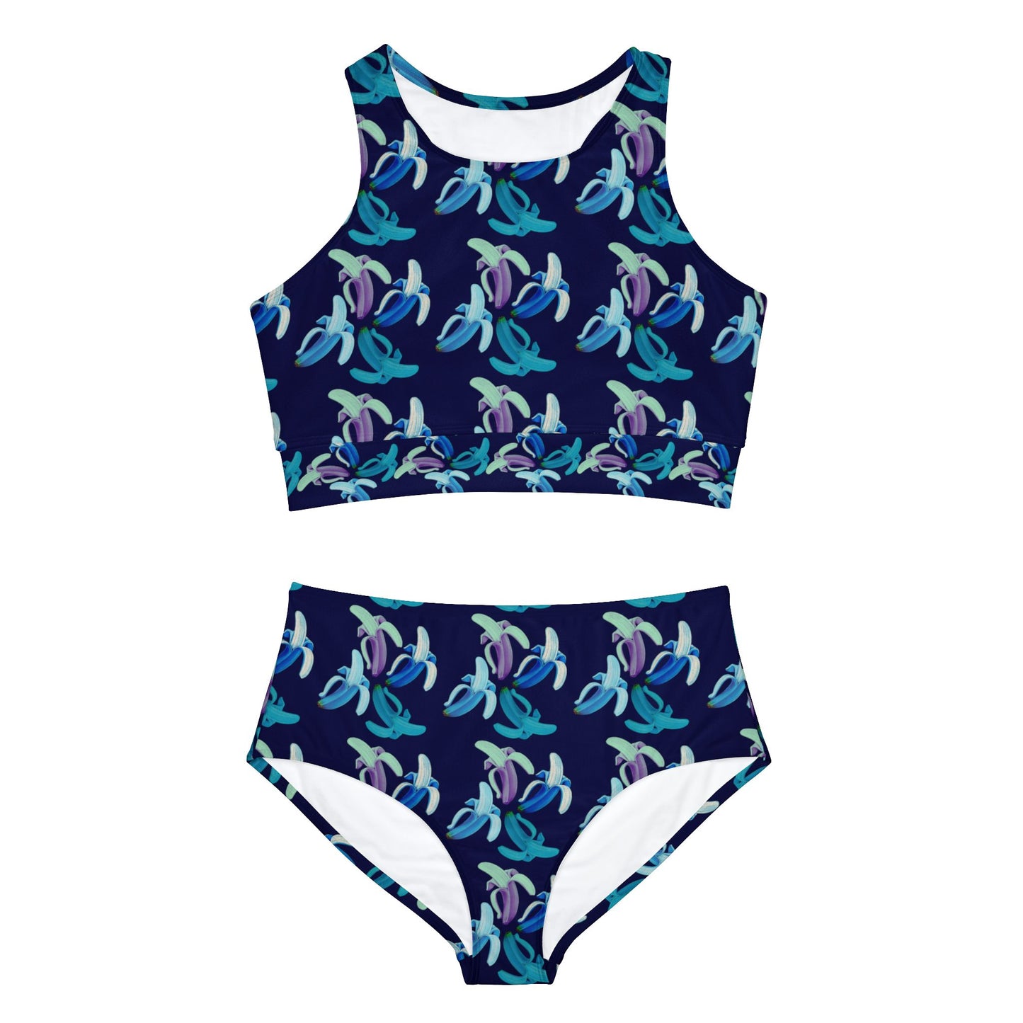 Banana Blue© Paradise Yacht Club Premium Deluxe Resort Super Flex Sporty Comfort Swim Lounge Full Coverage Bikini Set In Resort Night Swim Party