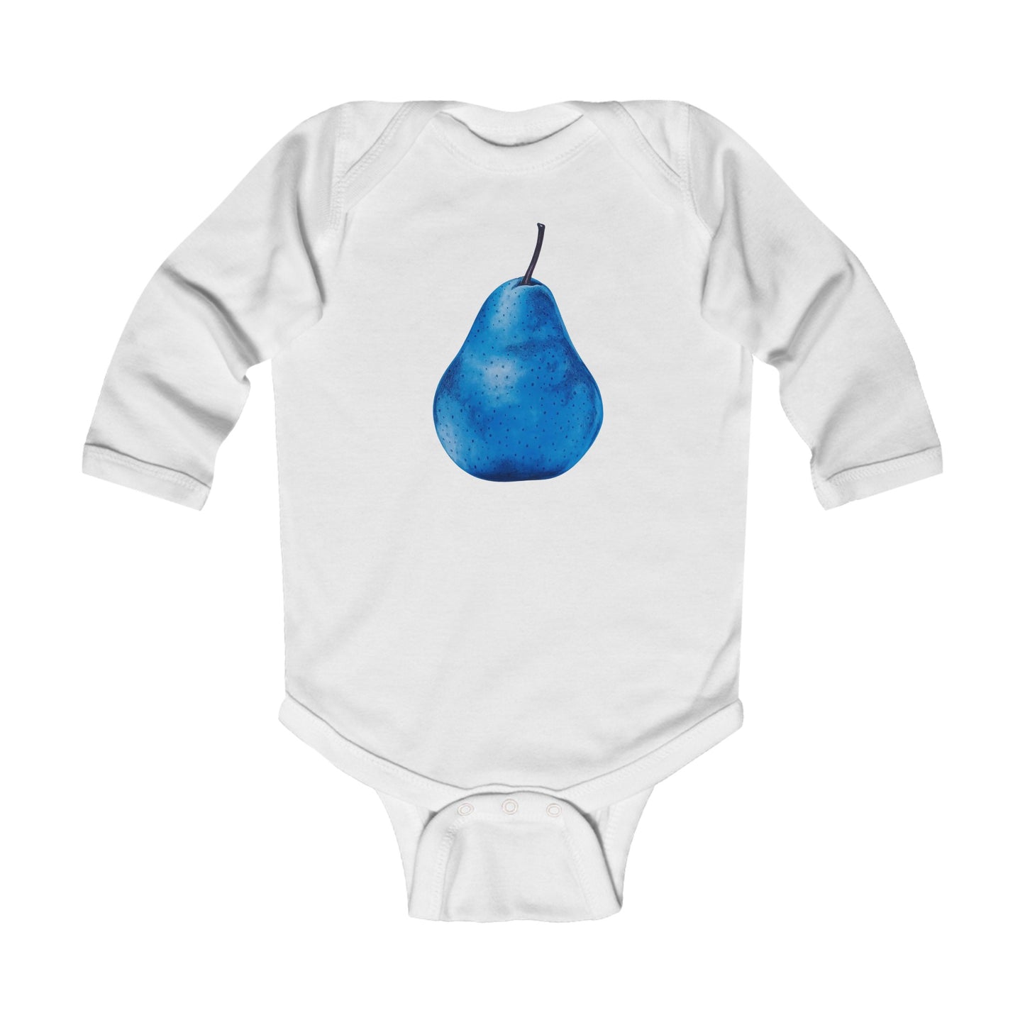 Pear Blue© Super Soft Infant Long Sleeve Bodysuit 100% Deluxe Premium Cotton From American Boutique