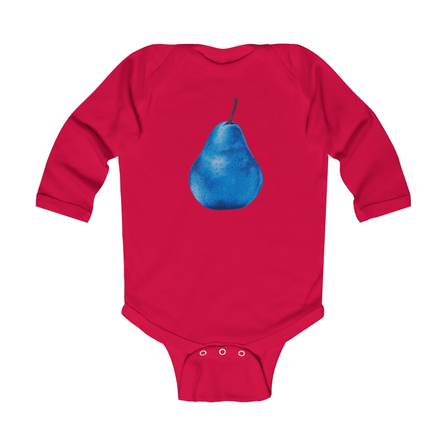 Pear Blue© Super Soft Infant Long Sleeve Bodysuit 100% Deluxe Premium Cotton From American Boutique