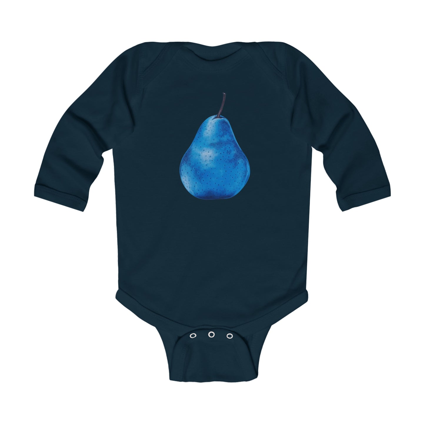 Pear Blue© Super Soft Infant Long Sleeve Bodysuit 100% Deluxe Premium Cotton From American Boutique