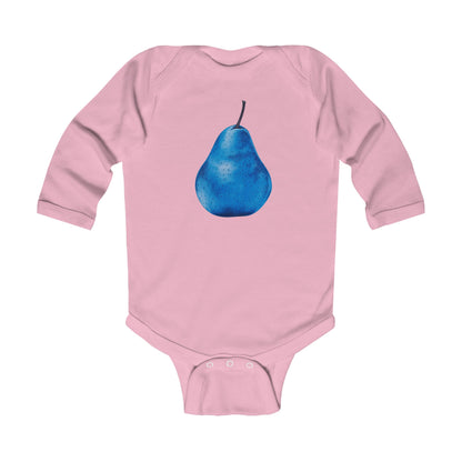 Pear Blue© Super Soft Infant Long Sleeve Bodysuit 100% Deluxe Premium Cotton From American Boutique