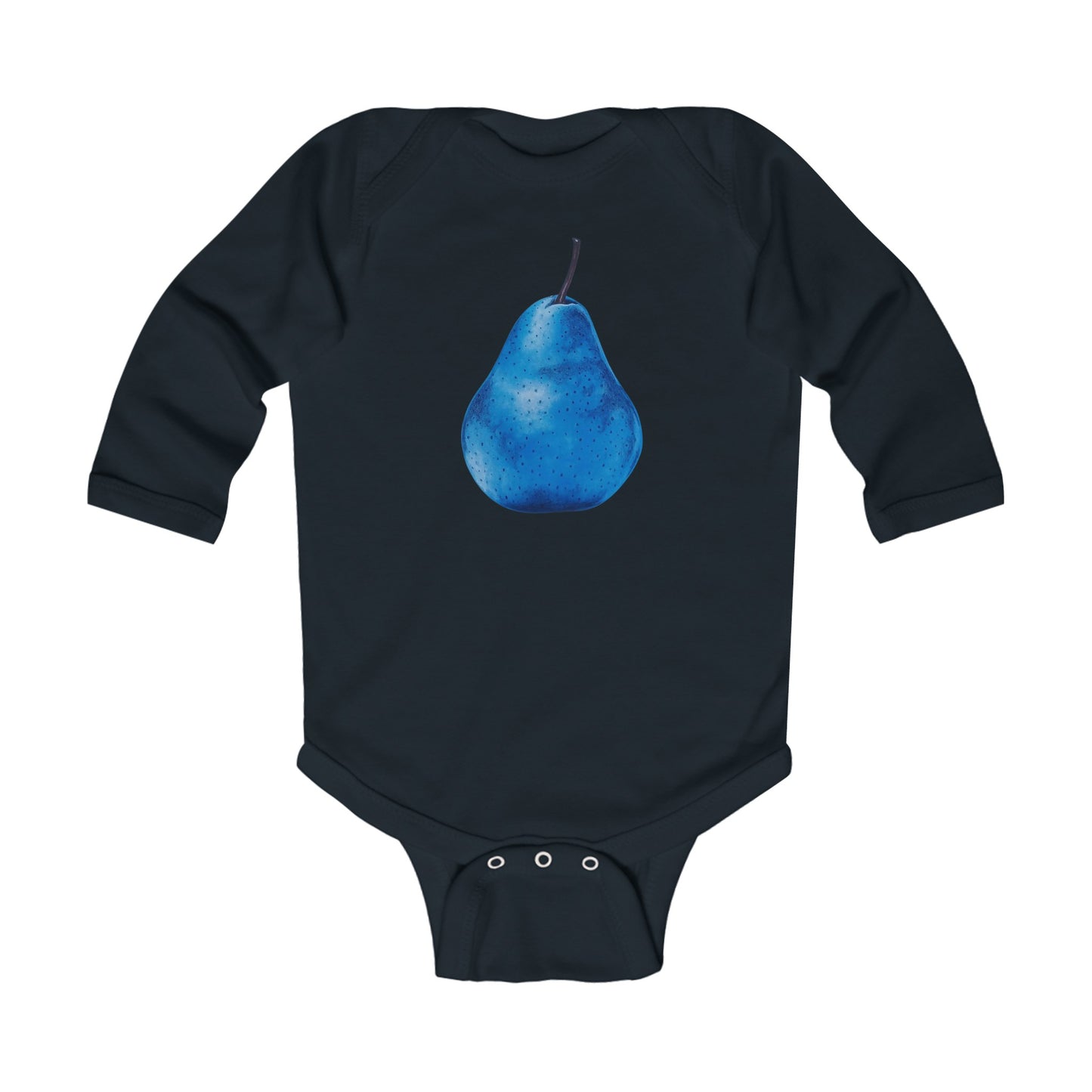 Pear Blue© Super Soft Infant Long Sleeve Bodysuit 100% Deluxe Premium Cotton From American Boutique