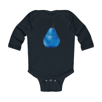 Pear Blue© Super Soft Infant Long Sleeve Bodysuit 100% Deluxe Premium Cotton From American Boutique