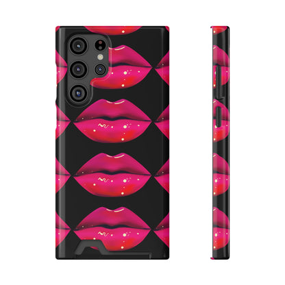 Lip Drip© Limited Edition Slim Lightweight DuraFlex© Safe Impact Resistant Phone Case With Card Holder Compatible with iPhone 13, and Samsung Galaxy S21, S22 models