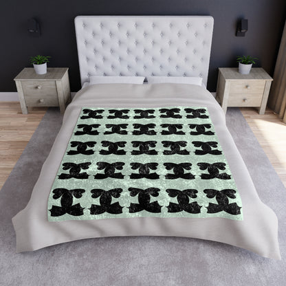 Iconic Swiss© The Iconic Collection© Luxturnal© Zealand Super Chic Soft Premium Crushed Velvet Blanket In Mint Valor