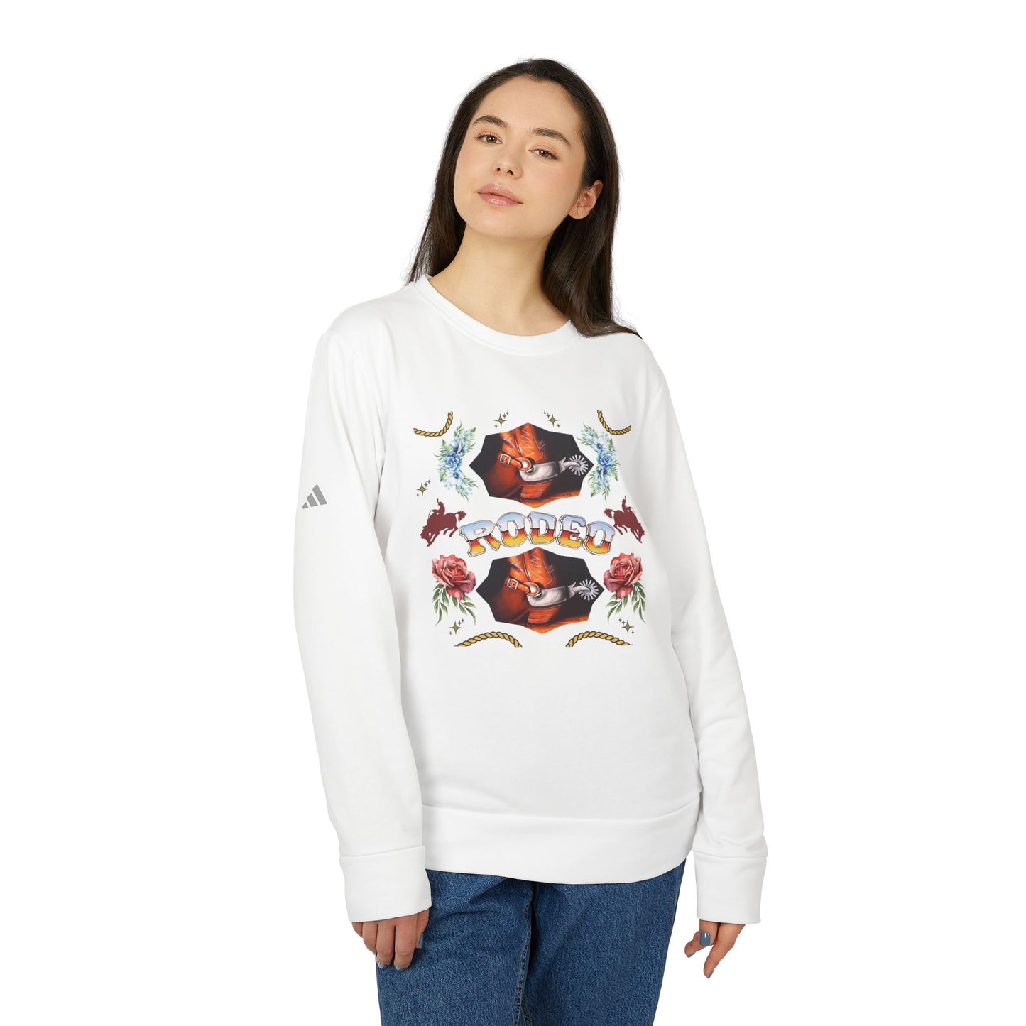 Rodeo© Luxturnal© Adidas® Unisex Super Soft Deluxe Cozy Fleece Crewneck Sweatshirt Up To 4XL