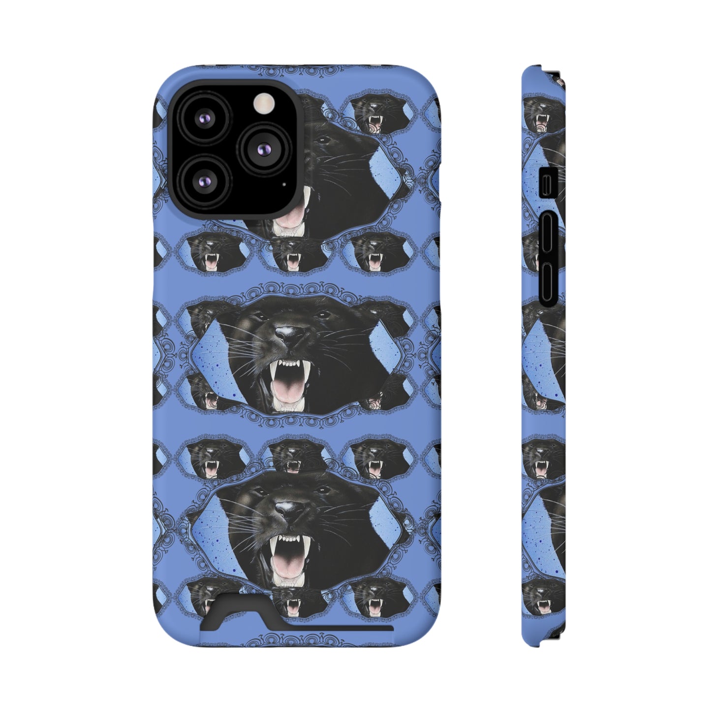 Panther Roar© Limited Edition Slim Lightweight DuraFlex© Safe Impact Resistant Phone Case With Card Holder Compatible with iPhone 13, and Samsung Galaxy S21, S22 models