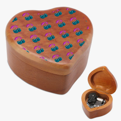 Blue Cherry© Limited Edition Pop Symphonic Heart Shaped Wooden Music Box