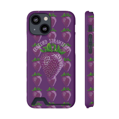 Concord Strawberry© Limited Edition Slim Lightweight DuraFlex© Safe Impact Resistant Phone Case With Card Holder Compatible with iPhone 13, and Samsung Galaxy S21, S22 models