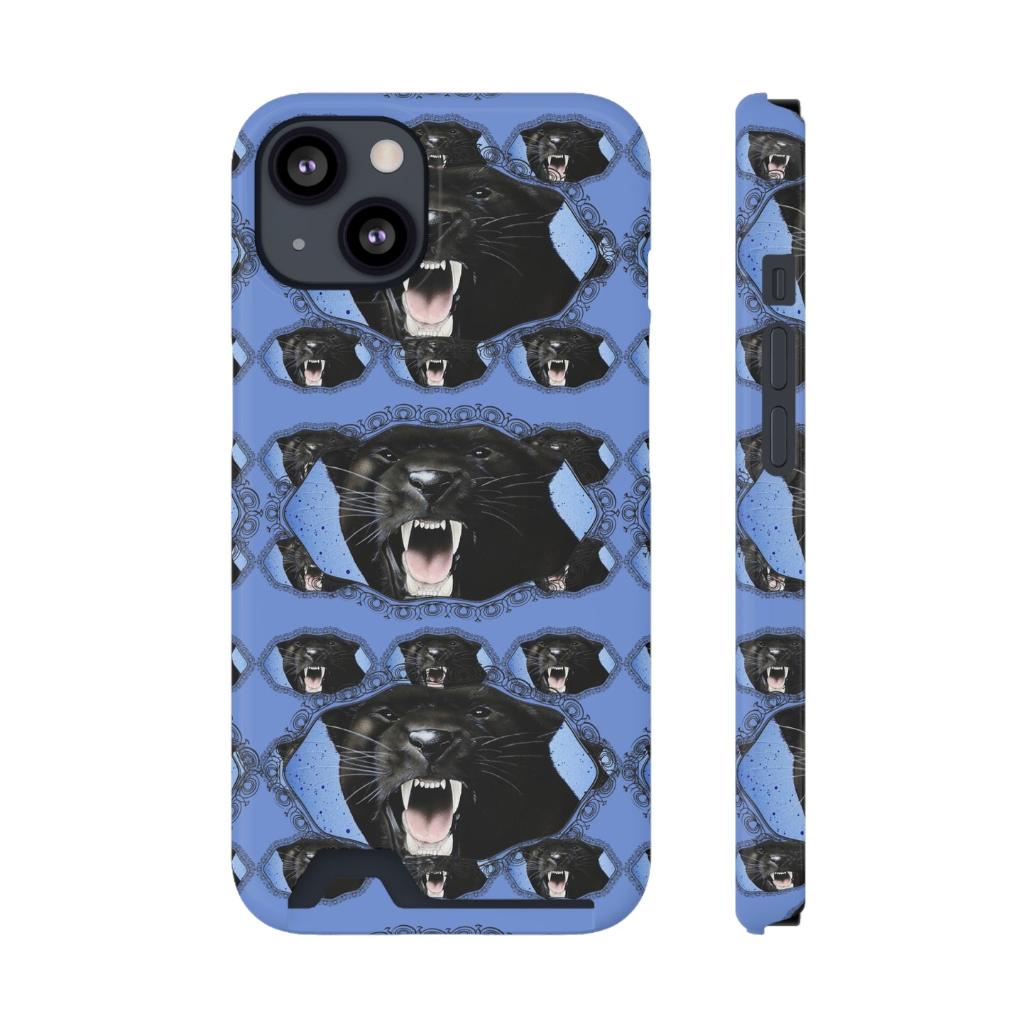 Panther Roar© Limited Edition Slim Lightweight DuraFlex© Safe Impact Resistant Phone Case With Card Holder Compatible with iPhone 13, and Samsung Galaxy S21, S22 models