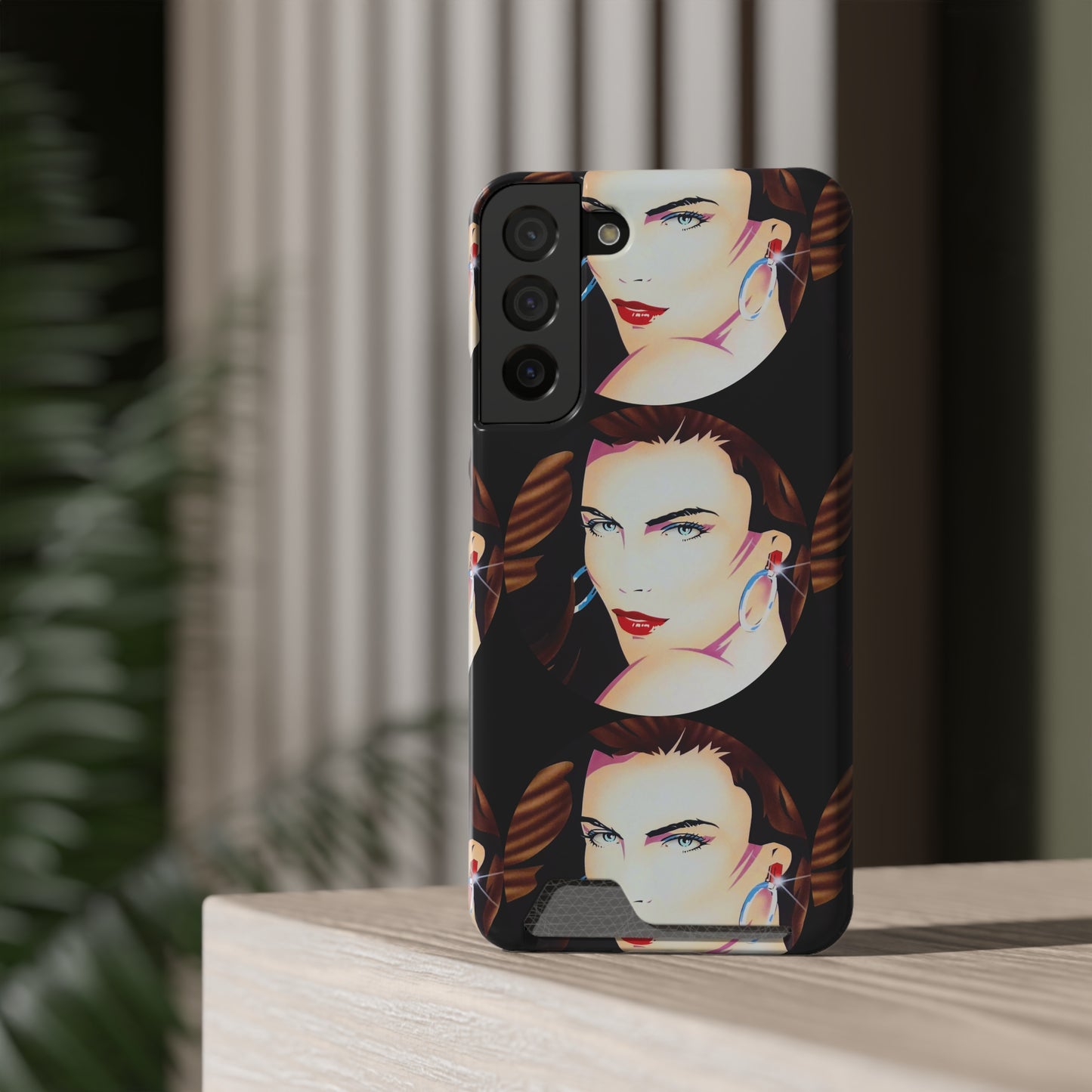 Lady Print© Limited Edition Slim Lightweight DuraFlex© Safe Impact Resistant Phone Case With Card Holder Compatible with iPhone 13, and Samsung Galaxy S21, S22 models