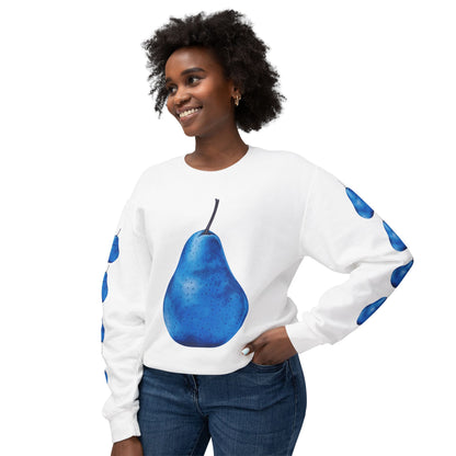 Pear Blue© Deluxe American Made Comfort Relaxed Premium Cotton Lightweight Crewneck Sweatshirt Unisex