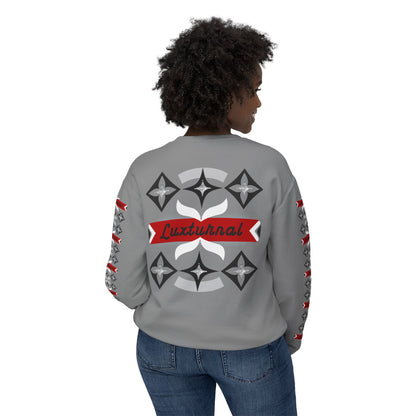 Luxturnal Posh© Deluxe American Made Comfort Relaxed Premium Cotton Lightweight Crewneck Sweatshirt Unisex In Ultra Chic