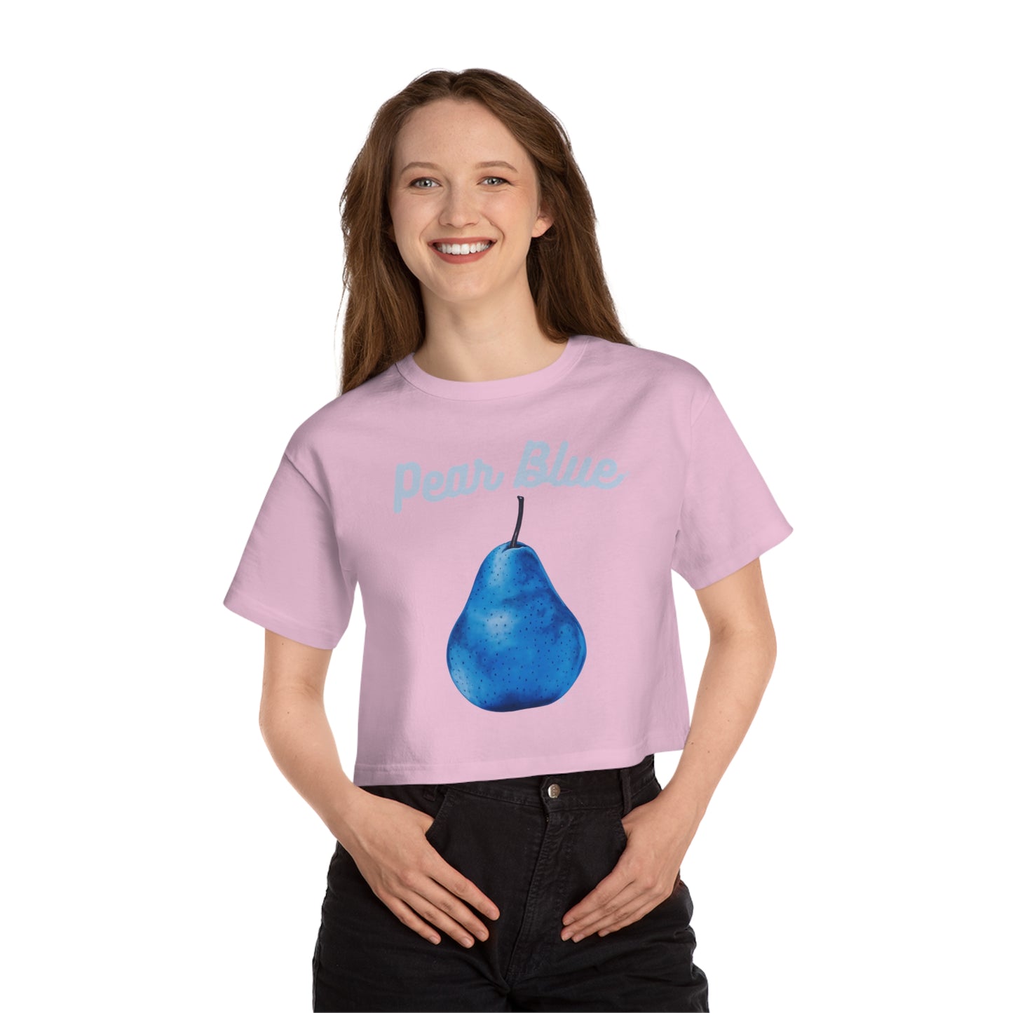 Pear Blue© Deluxe Premium 100% Cotton Champion Women's Heritage Super Soft Town And Country Cropped T-Shirt