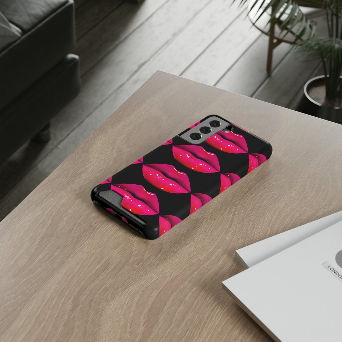 Lip Drip© Limited Edition Slim Lightweight DuraFlex© Safe Impact Resistant Phone Case With Card Holder Compatible with iPhone 13, and Samsung Galaxy S21, S22 models