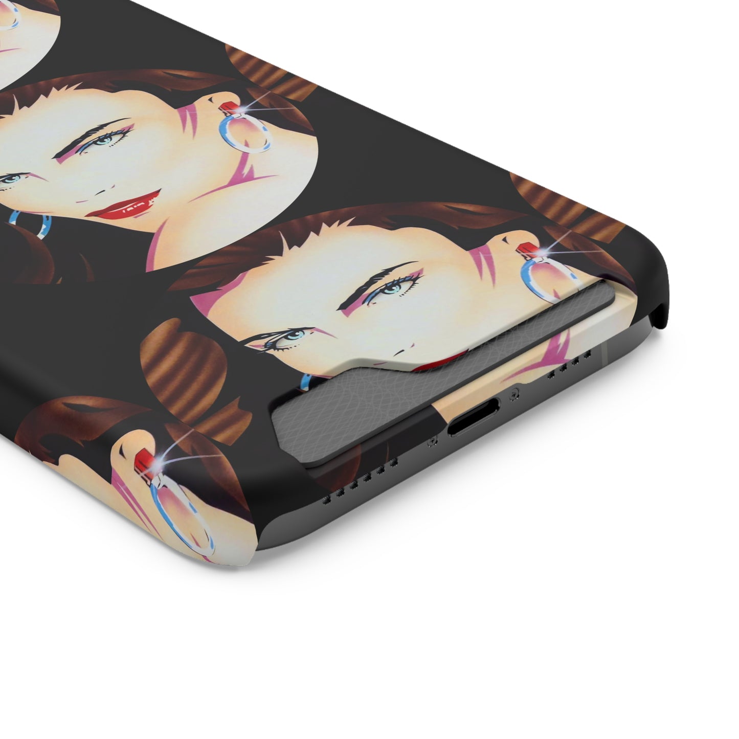 Lady Print© Limited Edition Slim Lightweight DuraFlex© Safe Impact Resistant Phone Case With Card Holder Compatible with iPhone 13, and Samsung Galaxy S21, S22 models