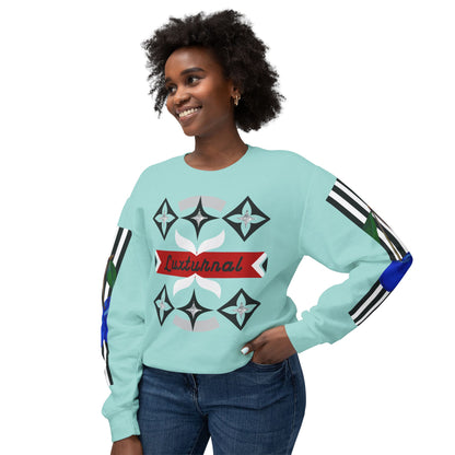 Luxturnal Posh© Deluxe American Made Comfort Relaxed Premium Cotton Lightweight Crewneck Sweatshirt Unisex In Paparazzi