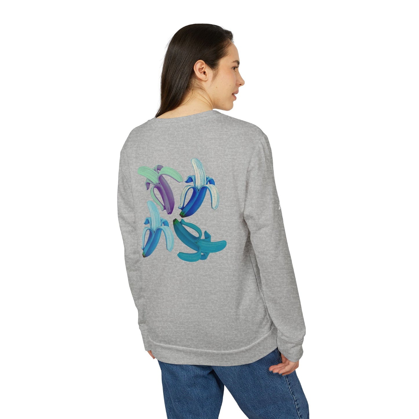 Banana Blue© Luxturnal© Adidas® Limited Unisex Super Soft Deluxe Cozy Fleece Crewneck Sweatshirt In Banana Butter