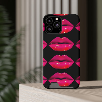 Lip Drip© Limited Edition Slim Lightweight DuraFlex© Safe Impact Resistant Phone Case With Card Holder Compatible with iPhone 13, and Samsung Galaxy S21, S22 models