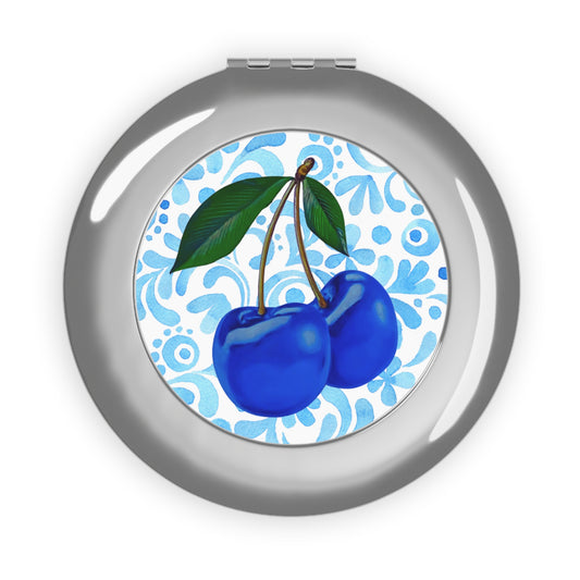 Blue Cherry© Look Great Deluxe Silver Brass International Posh Compact Travel Hard Wearing All Weather Mirror