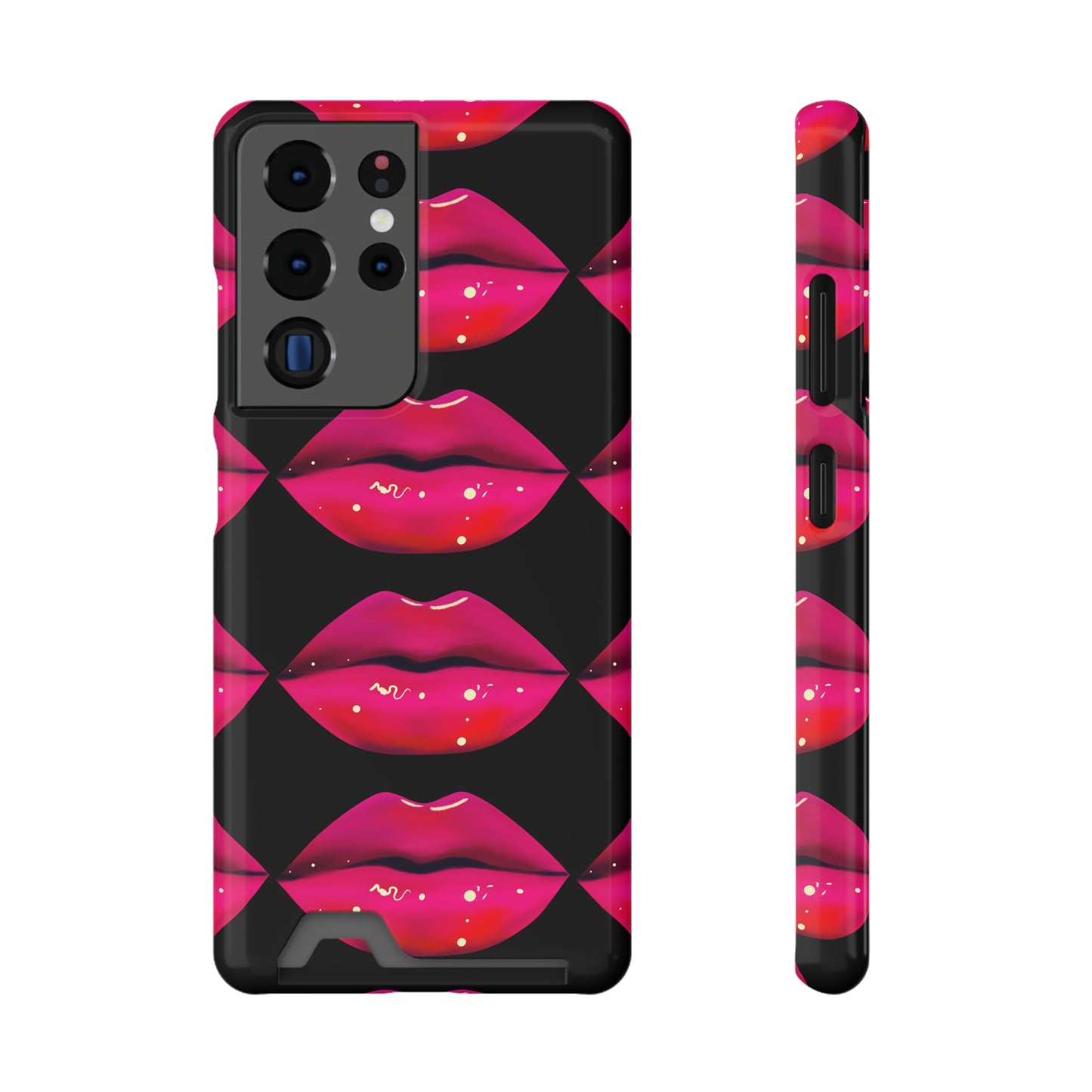 Lip Drip© Limited Edition Slim Lightweight DuraFlex© Safe Impact Resistant Phone Case With Card Holder Compatible with iPhone 13, and Samsung Galaxy S21, S22 models