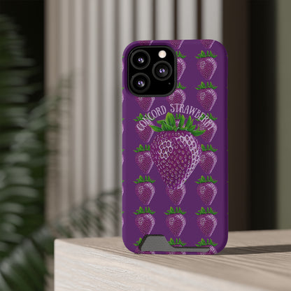 Concord Strawberry© Limited Edition Slim Lightweight DuraFlex© Safe Impact Resistant Phone Case With Card Holder Compatible with iPhone 13, and Samsung Galaxy S21, S22 models