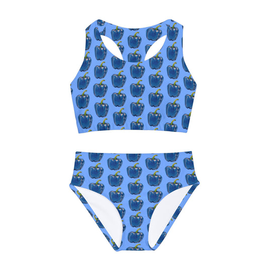 Pepper Blue© It Girl Youth Star Active Flex Sports Comfort All Day Two Piece Swimsuit By American Boutique