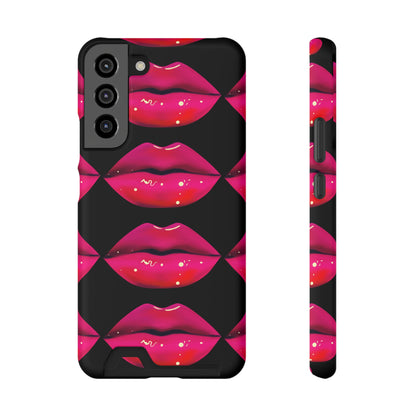 Lip Drip© Limited Edition Slim Lightweight DuraFlex© Safe Impact Resistant Phone Case With Card Holder Compatible with iPhone 13, and Samsung Galaxy S21, S22 models