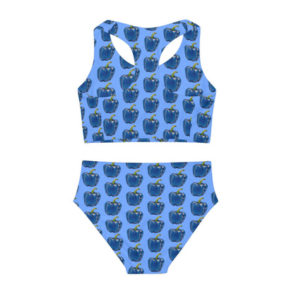 Pepper Blue© It Girl Youth Star Active Flex Sports Comfort All Day Two Piece Swimsuit By American Boutique