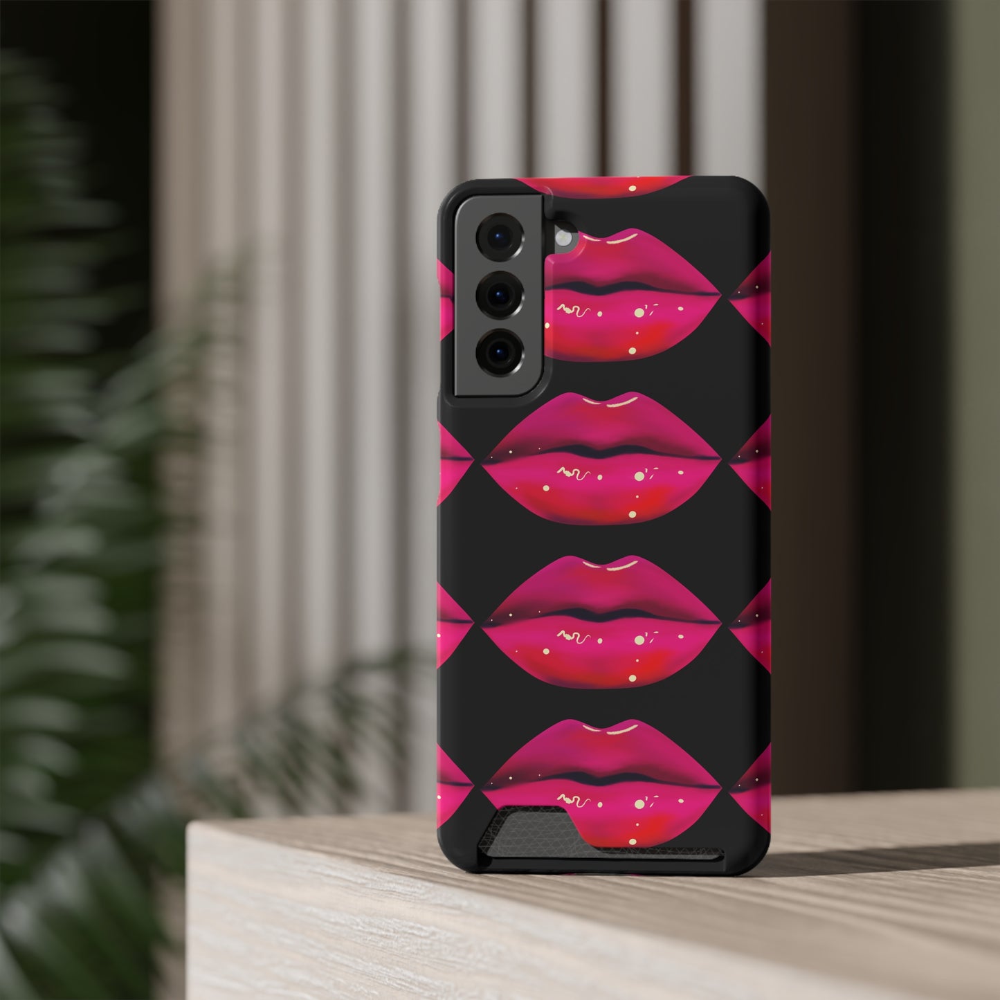 Lip Drip© Limited Edition Slim Lightweight DuraFlex© Safe Impact Resistant Phone Case With Card Holder Compatible with iPhone 13, and Samsung Galaxy S21, S22 models