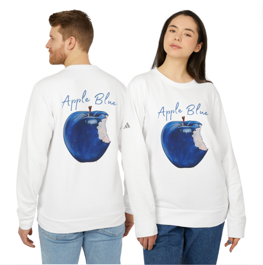 Apple Blue© Luxturnal© Adidas® Unisex Super Soft Deluxe Cozy Fleece Crewneck Sweatshirt