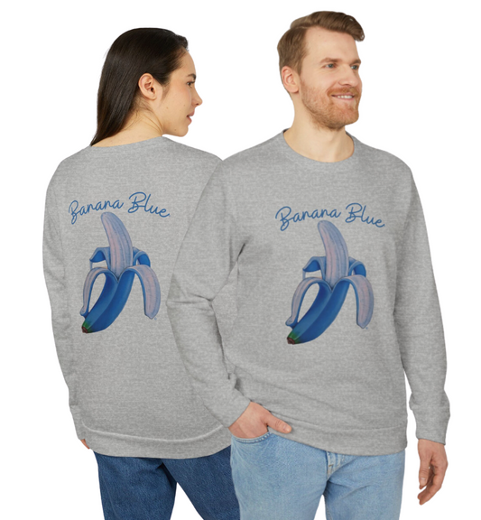 Banana Blue© Luxturnal© Adidas® Unisex Super Soft Deluxe Cozy Fleece Crewneck Sweatshirt